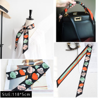 2021真丝绑包丝巾绑包包手柄丝巾细窄长条丝带缠手提包带时尚领巾 绿色