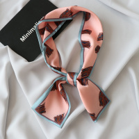 飞泰酱春秋夏季经典穗子韩国百搭细窄长条小丝巾女装饰领巾 肉粉色-穗子平角巾