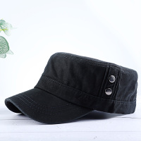 男士女鸭舌帽子韩版潮平顶帽春秋户外棒球军帽百搭休闲遮阳防晒帽 侧边钉黑色 可调节帽围(52-63cm)