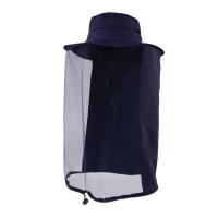 防蚊帽子户外登山防晒面纱钓鱼帽防晒遮阳女遮脸采茶干活养蜜蜂帽 升级前网后布-藏青 均码通用款