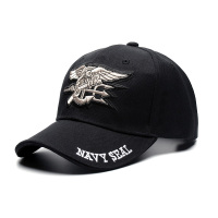 美国海豹突击队棒球帽春秋防风防晒特种兵军迷帽子运动健身战术帽 海豹突击队 队徽款(黑) 均码可调节(56-60cm)