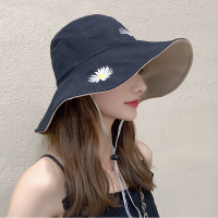 小雏菊渔夫帽女夏天遮脸韩版防晒遮阳帽子大沿帽百搭日系潮 小雏菊[黑色+卡其色] 好货低价冲量~~收藏加购~防