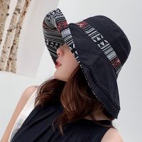 草原拍照时尚帽子云南西藏沙漠青海湖海滩旅游度假用品防晒遮阳帽 黑色 M（56-58cm）双面