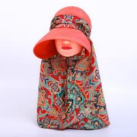 遮阳帽子女空顶夏天防风绳遮脸防晒骑电动车沙滩帽可折叠大檐帽 升级版橘色 可调节