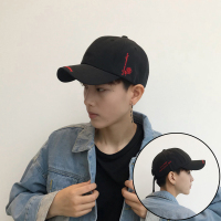 帽子男潮人牌夏天休闲百搭软顶鸭舌帽男花朵字母韩版遮阳棒球帽男 黑-侧玫瑰花软顶77贝棒 可调节(男女可戴)