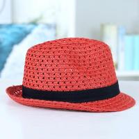 呛口小辣椒迈阿密出游草帽红色草帽遮阳帽海边帽子爵士帽礼帽女夏 红色 内有调节带(56-58cm)