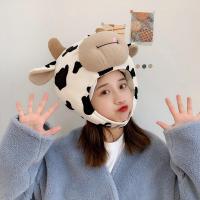 网红潮ins可爱卡通少女心斑点大奶牛头套帽子女牛年派对拍照道具 大奶牛头套 均码(可调节)