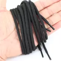 新式0717专用鞋带军靴黑色尼龙鞋绳靴子圆粗鞋带马丁靴纯棉鞋带绳 1.6米作战靴鞋带(3双装)