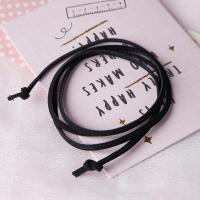 女士扁形绒面绑腿高筒靴过膝靴子长靴带子高跟靴防掉黑色鞋带绳子 黑色200cm一双