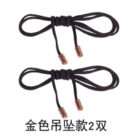 过膝靴不掉筒神器扁形绒面绑腿长靴带子过膝靴高筒靴防掉鞋带绳子 金色头绒面靴绳2双 +工具每根长120cm