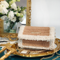 沐小北 手工diy绒线编织冰条网格包单肩小香风斜挎包毛线材料包 成品定制备注好颜色7天左右发货 不备注随机发