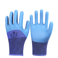 手套劳保 耐磨工作塑胶带胶浸胶乳胶防滑劳动工地胶皮橡胶手套 君中艺耐磨王手套24双[加强版] L