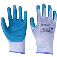 加绒加厚胶皮劳保手套毛圈发泡防滑耐磨冬季冷库保暖防水浸胶工作 弹力压纹一双顶三双(12双装)四季款 L