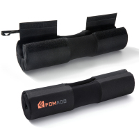 深蹲护颈垫杠铃护肩垫健身手套男力量举女护膝硬拉腰带护腕助力带 升级自粘款,黑色(无收纳袋,无束紧带) 粗细杆子通用