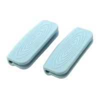 耐高温锅耳套防烫手套锅把手硅胶隔热夹炒锅蒸汤锅手柄套锅盖把手 蓝色（2只）