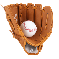 棒球手套儿童棒球青少年成人棒球手套装备大学生体育课垒球投手套 12.5寸棕色手套(有球)-165cm身高以上