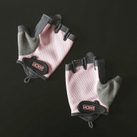 器械健身手套运动手套男女防滑半指训练单车瑜伽健身房哑铃护手掌 浅粉手套 S