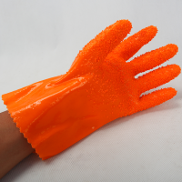 威士邦910止滑手套浸塑防滑防水耐磨耐油耐酸碱浸塑防护劳保 威士邦东兴910止滑桔色14双特惠 L