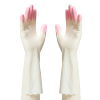 夏季薄款洗碗手套手护神鲨鱼油厨房清洁手套防水胶皮耐用家务手套 101薄款粉色 S