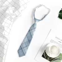 jk领带女学院风免打日系制服衬衫格子小领带男学生校服懒人情侣款 A3601冰岛