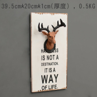 美式复古墙面立体鹿头木板画壁挂创意餐厅玄关墙壁挂件墙上装饰品 长款