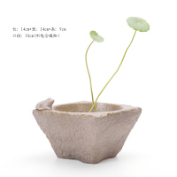 [天天特价]岩泥粗陶水培小花插花器石头迷你水仙花盆小花瓶摆件 灰色 款式20