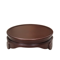 纯铜圆形香炉底座铜 家用室内非实木仿古做旧工艺品佛像奇石摆件 紫铜色