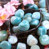 美丽乌龟缸雨花石小石头子花园多彩鱼缸底防滑花瓶里的彩石绿植水 纯绿色2-3圆玛瑙(一斤)约40颗