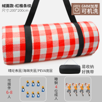 侣途野餐垫防潮垫户外野炊营沙滩帐篷地垫防水加厚加绒垫子野餐布 小红格[加厚]200x200 [绒面]款