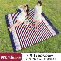 野餐垫防潮垫户外野炊露营帐篷地垫便携防水加厚草坪垫子野餐布 200X200-英伦风格(超声波涤棉)