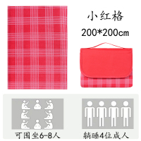 野餐垫春游垫加厚户外野外野炊地垫郊游垫子便携野餐布防水防潮垫 小红格200×200cm