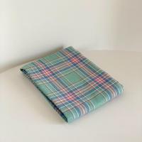 片片吖北欧格子餐桌布学生宿舍书桌耐脏野餐拍摄背景盖布文艺餐厅 绿格桌布 100*150