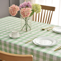 格子桌布布艺餐厅桌布长方形圆形台布家用网红茶几桌布田园野餐布 果绿色 圆240cm