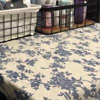 ins田园风棉麻复古碎花桌布学生宿舍书桌长方形小清新摆拍野餐布 蓝色玫瑰碎花布 毛边,未锁边 150*150cm