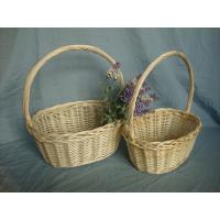柳编提篮 藤编 收纳篮 野餐篮 手提篮 花篮 购物篮 菜篮子 竹篮 棕色38*28*16麻布