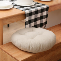 棉麻加厚纯色坐垫椅垫飘窗圆垫子地板蒲团日式打坐靠垫功夫茶坐垫 乳白色 米色 直径45cm