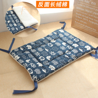 猫垫子睡觉用笼子里猫笼平台垫固定猫咪凉席宠物狗狗垫子睡垫四季 蓝底猫加绒款 XL-超大型（60*85cm）
