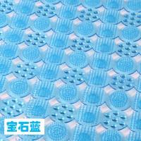 按摩浴室防滑垫厕所卫生间地垫洗澡淋浴房脚垫子家用吸盘镂空防水 透蓝色 90CM×60CM超大号 带按摩