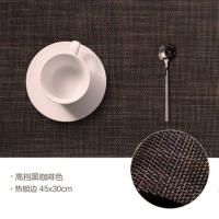 4片装餐垫餐桌垫隔热垫碗垫子家用盘垫北欧耐热pvc西餐垫杯垫餐布 黑咖啡色(4片装)
