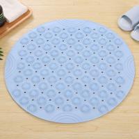 淋浴房防滑垫圆型垫子防水浴室脚垫卫生间地垫洗澡防摔垫厕所圆形 浅蓝色 55CM 直径圆型