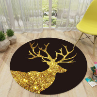 圆形地毯电脑椅转椅吊篮垫子北欧ins风简约现代客厅卧室书房地垫 银色 金鹿角 200cm直径(收藏买就送80cm圆)