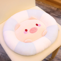 卡通动物圆形榻榻米坐垫蒲团垫子懒人家用卧室客厅地板垫飘窗加厚 泳圈猪 约42厘米