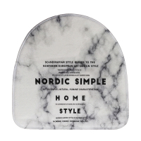 北欧马蹄形温莎椅垫家用餐椅坐垫 实木椅子座垫防滑绒面皮椅垫子 北欧大理石 49*49CM[直径]