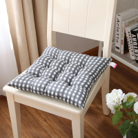 柔软加厚坐垫椅垫办公室座垫电脑椅子垫子学生教室凳子地板屁股垫 格子—浅灰 37*37cm