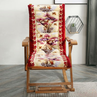 躺椅垫子加厚冬季可拆洗折叠睡椅垫子椅垫毛绒坐垫摇椅垫子通用 迎客松 48*150厘米(长躺椅通用)