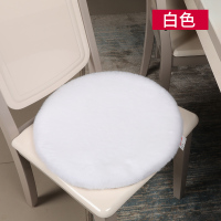 倚澳加厚保暖可爱兔毛绒椅垫凳子毛毛圆垫屁股垫子冬汽车沙发坐垫 白色 圆形 50X50cm
