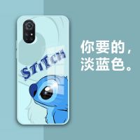 华为nova8手机壳液态玻璃nova8pro网红5G全包防摔男女款卡通硬壳 [淡蓝色-史迪奇] 华为nova8[+膜]