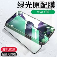 vivoy30钢化膜全屏 vivoy30钢化膜手机保护膜防摔防窥防偷窥防摔 vivo Y30 绿光护眼钻石钢化膜(两片装