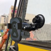 新款车载手机支架吸盘式固定支撑架大货车车用导航支撑架防抖防震 8字黑色面板+9厘米大吸盘