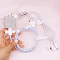 数据线保护套适用苹果iPhone12/11Pro/Max/iPadPro耳机充电线保护 镭射线[套装] 翅膀-亮银